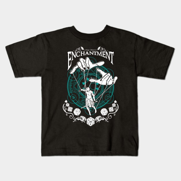 Enchantment - D&D Magic School Series: White Text T-Shirt Kids T-Shirt by Milmino